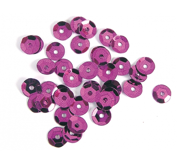 Lentejuela plateada fucsia 7mm. 5gr. 375u. Aprox.