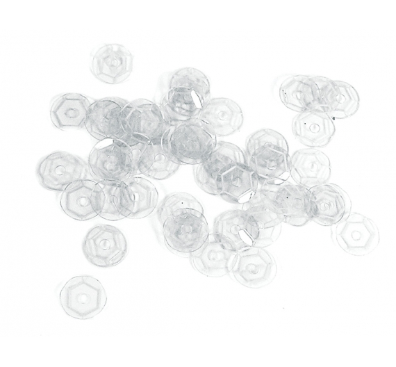 Lentejuela transparente cristal 7mm. 5gr. 375u. Aprox.