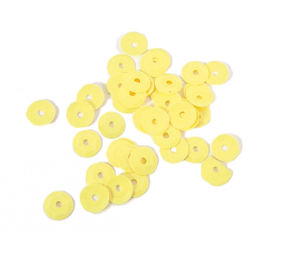 Lentejuela opaca amarillo 7mm. 5gr. 375u. Aprox.
