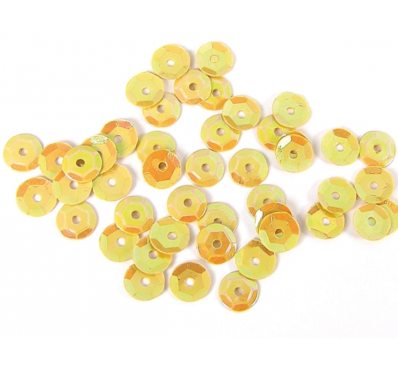 Lentejuela aurora boreale amarillo 7mm 375u. Aprox.