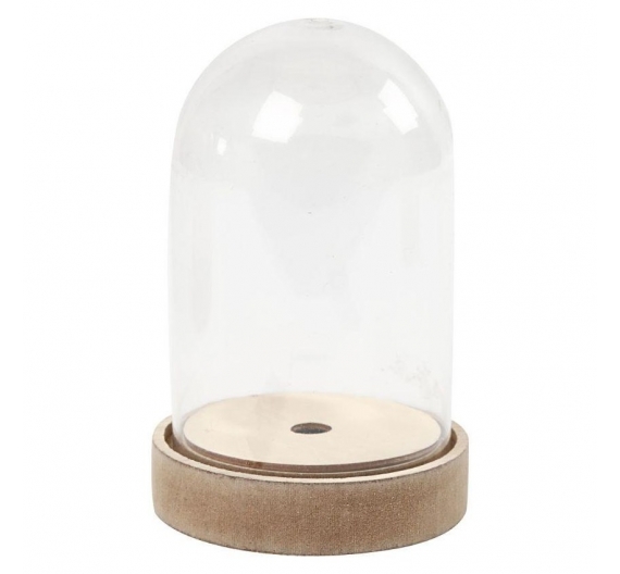 Campana de Plástico con base de madera 12,5x8cm