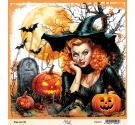 Sexy Halloween. Lámina Pin-Up 01. 20,3 x 20,3cm. Molinete Scrap.