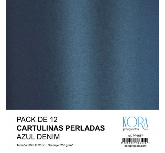 Cartulina Perlada de 30,5 x 32 cm Azul Denim