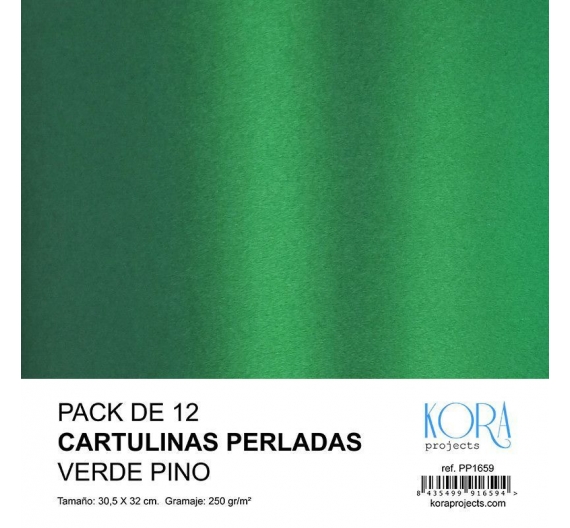Cartulina Perlada de 30,5 x 32 cm Verde Pino