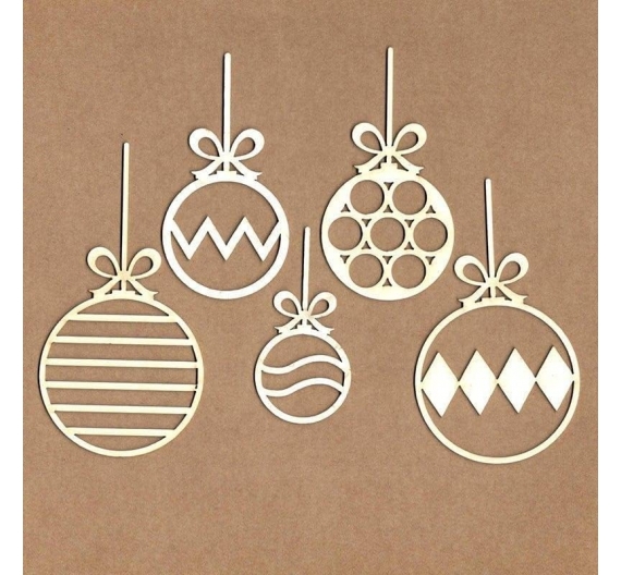 Chipboard "Bolas de Navidad".
