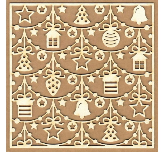 Chipboard "Fondo Guirnalda navideña"