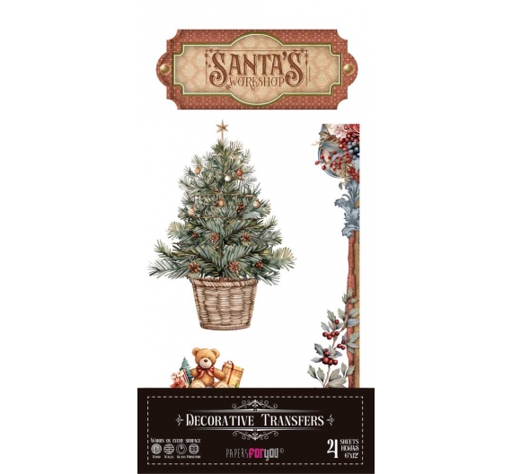 Decor Transfers Santa’s Workshop 15x30cm 4 Hojas