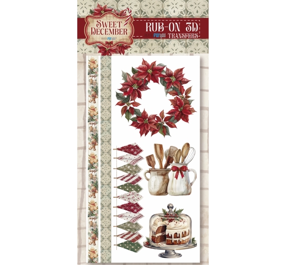 Rub on 3d transfers 12x25cm Sweet December
