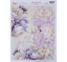 Papel de Arroz 29,7 x 42cm. - Flores Moradas