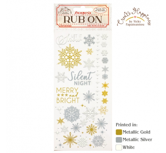 Create Happiness Christmas Rub-on - Copos de Nieve