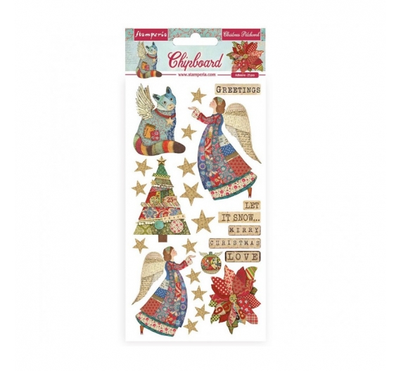Christmas Patchwork Chipboard