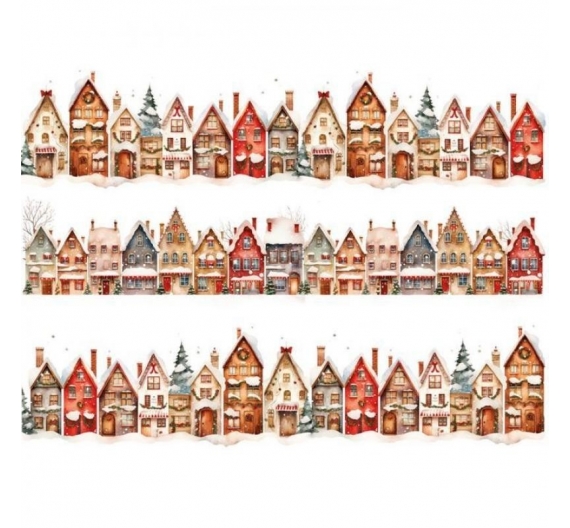 Transfer Textil 25 x 30cm. - Christmas Houses