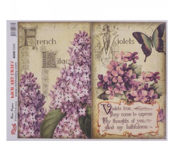 Papel de Arroz 29,7 x 42cm. - Lilas