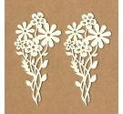 Chipboard "Rama de margaritas"