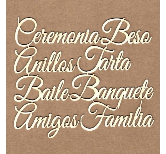Set de Chipboard - Mensajes de Boda