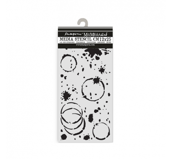 Secret Diary Stencil 12 x 25 cm. - Salpicadura de tinta