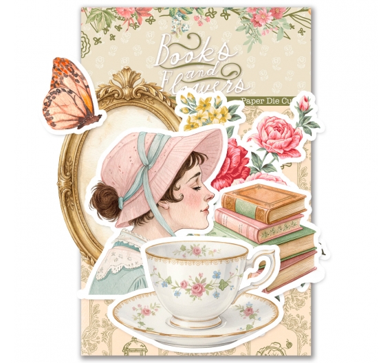Books & Flowers. Die Cuts