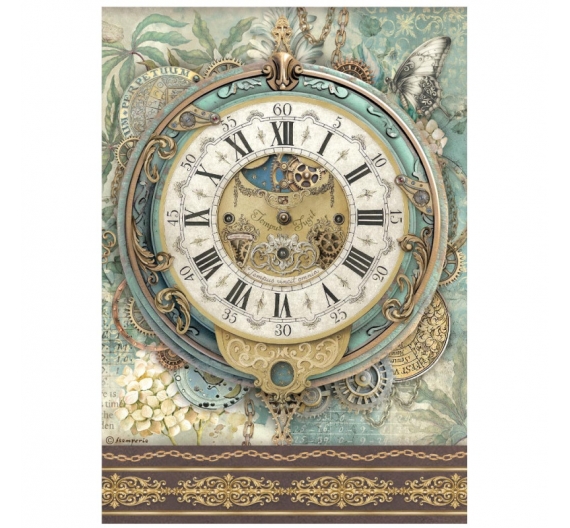 Gardens of Time Papel de arroz 21 x 29,7cm - Reloj Grande