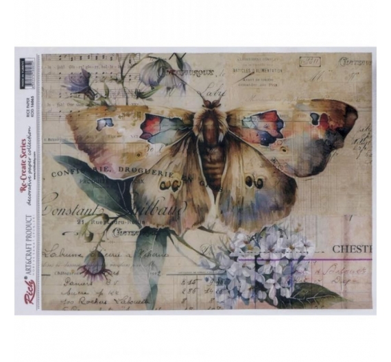 Papel de Arroz 29,7 x 42cm. - Mariposas