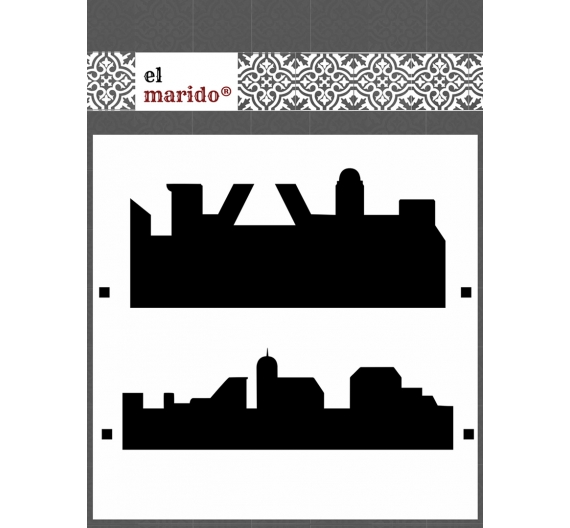 Stencil Skyline (15 x 15cm)