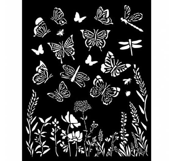 Lavander Stencil 20 x 25 cm. Mariposas