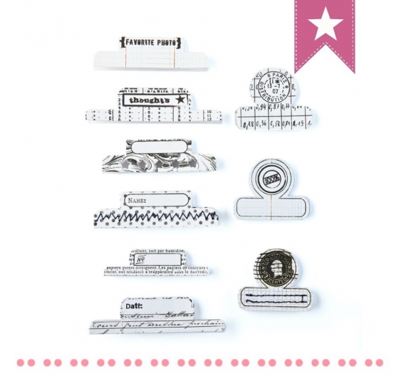 Tabs Oficce - Basic White, 9 unidades surtidas.