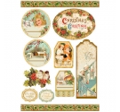 Decoraciones precortadas adhesivas Christmas Greetings. Stamperia.