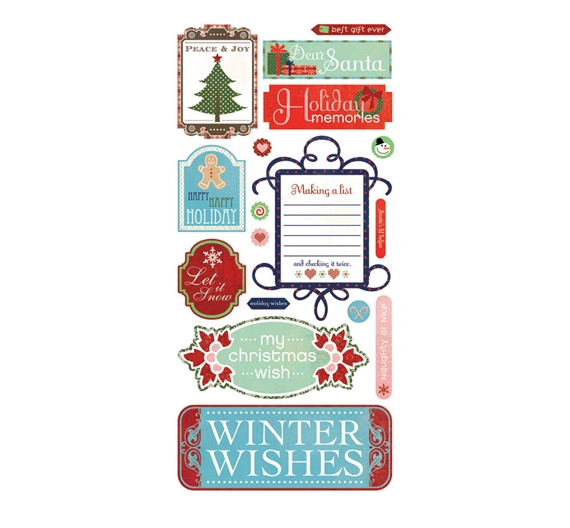 Sticker 5 x 12 - Titles colección Nordic Holiday de Basic Grey.