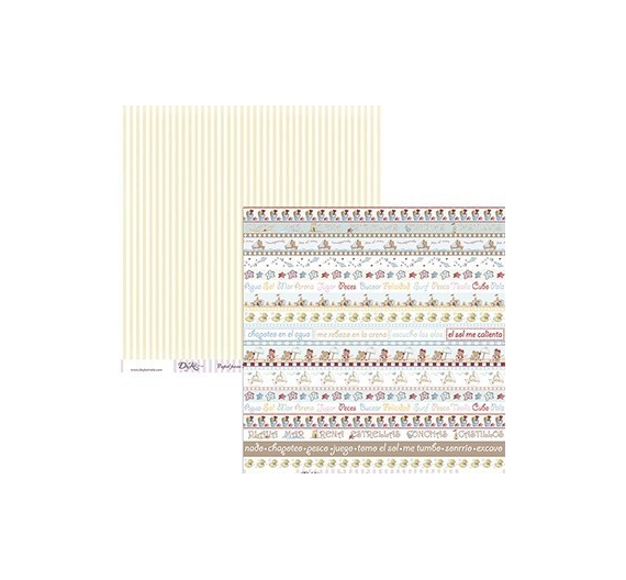 Papel de scrap de doble cara 30 x 30 cm Playa