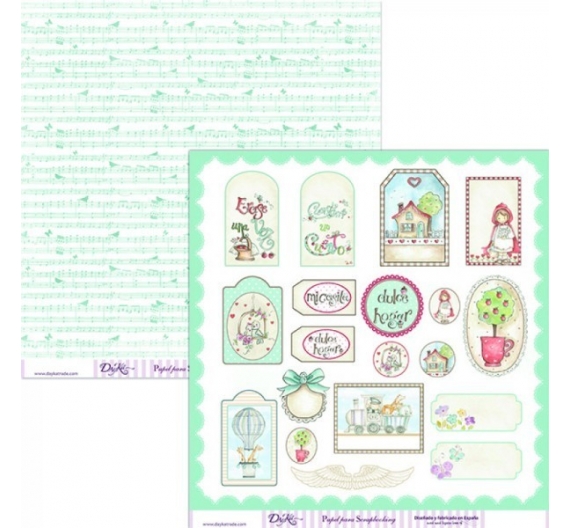 Papel de scrap de doble cara 30 x 30 cm Caperucita