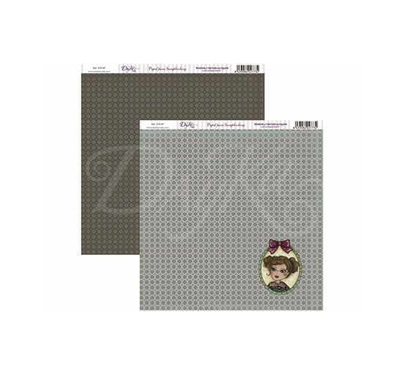 Papel de scrap de doble cara 30 x 30 cm flor damasco