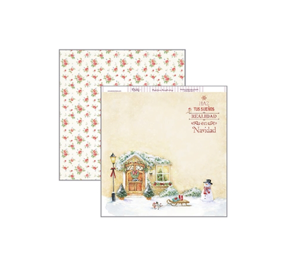 Papel de scrap de doble cara 30 x 30 cm Navidad