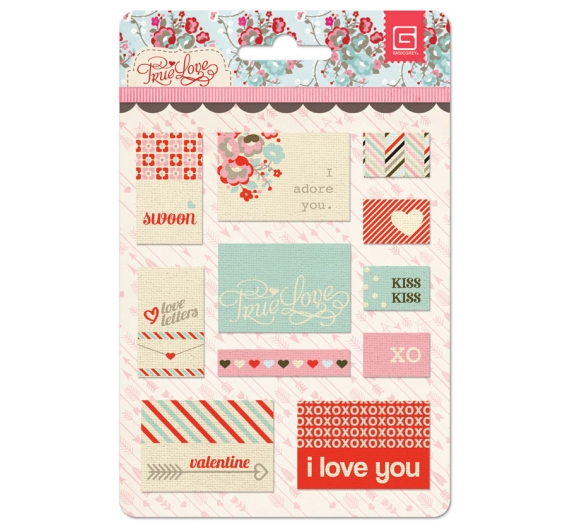 Etiquetas de tela, Basic Grey True Love.