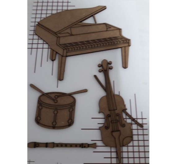 Siluetas madera DM Música