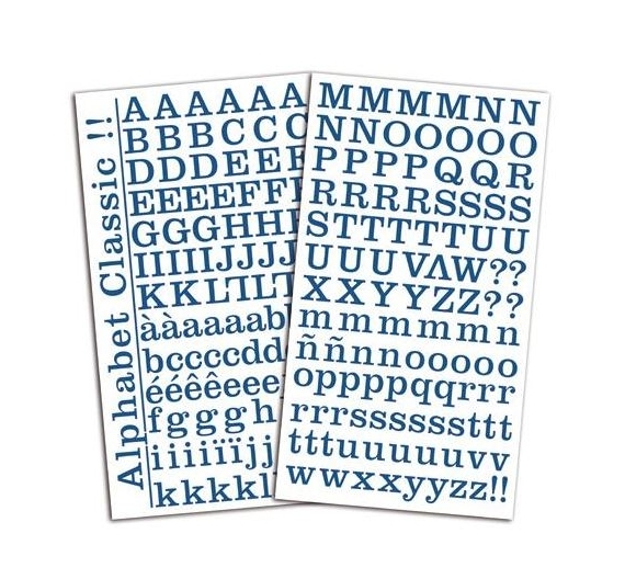 Stickers Alfabeto Azul Jeans. Toga.