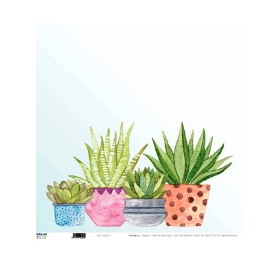 Papel de scrap marca Artemio , Cactus