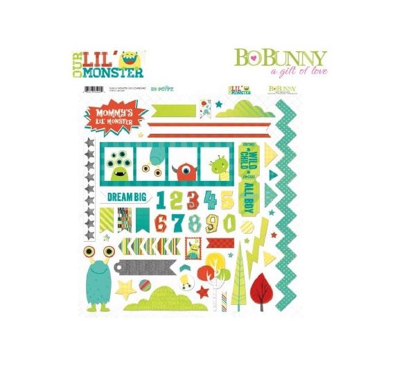 Chipboard 30 x 30 cm, Bobunny Monsters