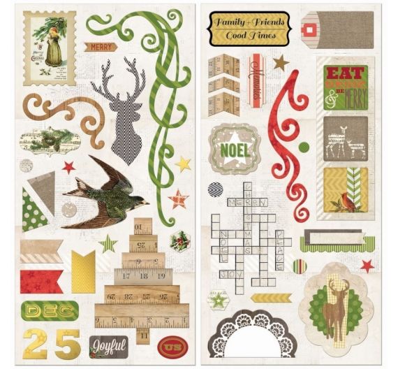 Siluetas de cartón de Bobunny colección Christmas Collage