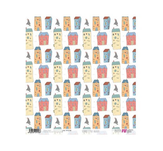 Papel de arroz de 30,5 x 30,5cm. Houses