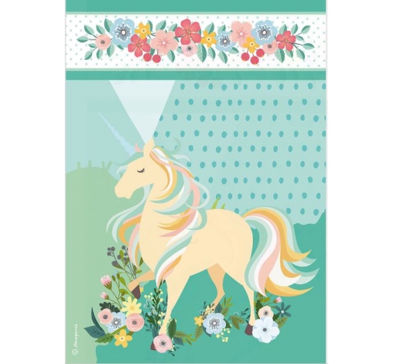 Papel de arroz 21 x 29,7cm. Unicornio by Johanna Rivero