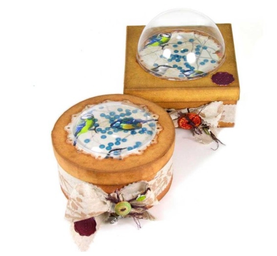 Caja papel maché Oval 26cm