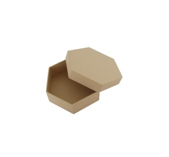 Caja papel maché Hexagonal 23cm