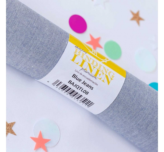 Tela encuadernar Lino 50 x 105cm. Lino Blue jeans